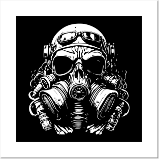 skull with gas mask Posters and Art
